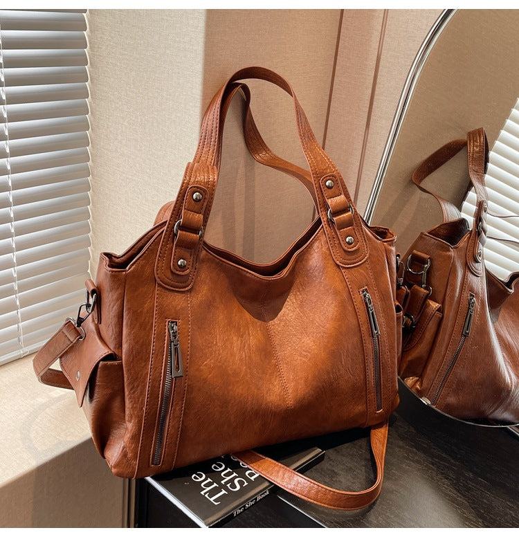 🔥🔥【Продаван хит】👜 Дамска чанта с голям капацитет – ръчна/през рамо, ретро и стилна, многофункционална tote чанта за ежедневието