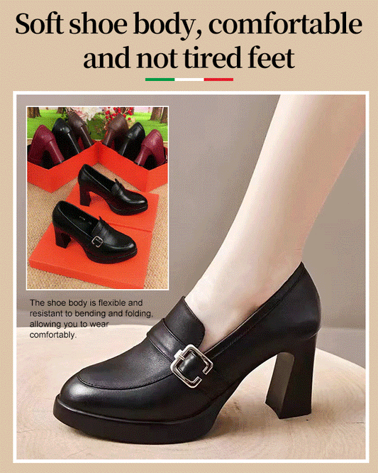 【35-40】πλατφόρμα ψηλοτάκουνα γυναικεία παπούτσια με χοντρό τακούνι μόδας