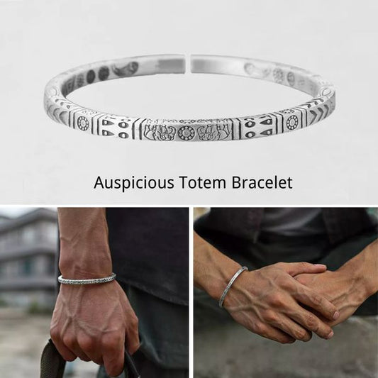 🔥🔥2025-as új retro totem ezüst keskeny karkötő, keskeny él kialakítás, retró egyszerűség
