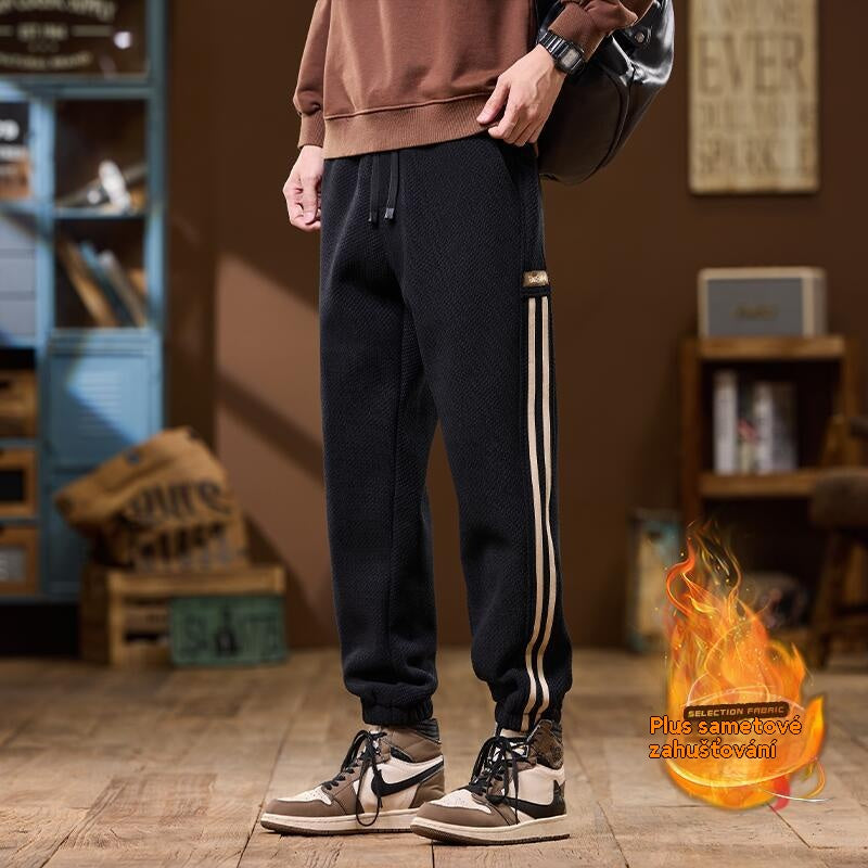 🔥🔥Nové kalhoty z čisté bavlny vysoké kvality s fleecovou podšívkou, silné, pro volný čas