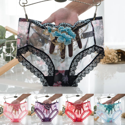 💘【7 db】Csipke hímzésű antibakteriális pamut alsónemű