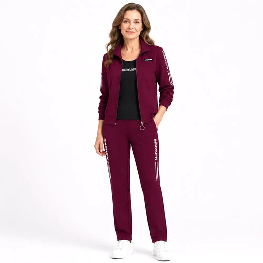 🌸 Eleganca in popolno udobje! Elegantna 3-delna trenirka za ženske (jakna z zadrgo + majica + hlače / Velikosti: M-6XL)! ✨