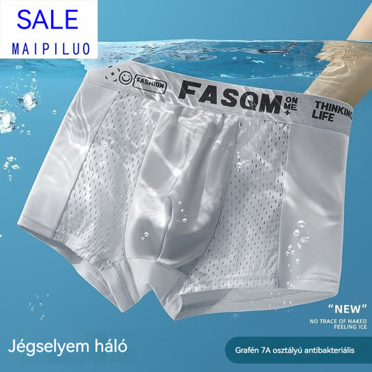 🔥【Vásárolj 3-ot, kapsz 3-at ingyen】Légáteresztő, hálós Ice Silk férfi boxeralsó. Rugalmas, kényelmes és lélegző.-4172187