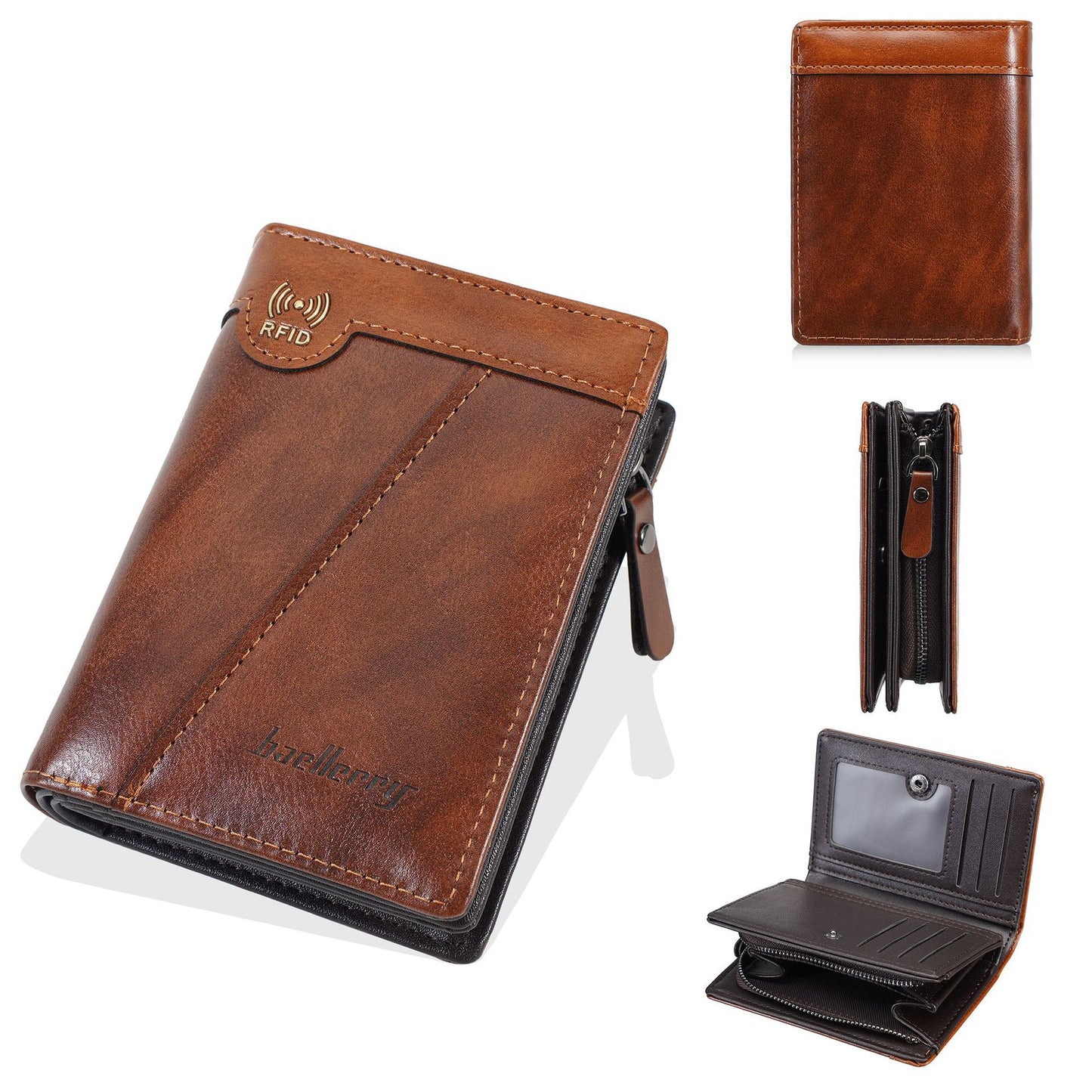 ✨【Akcija – Samo danas – 50% popusta!】Nova vrhunska muška retro novčanik s patentnim zatvaračem i RFID zaštitom od krađe