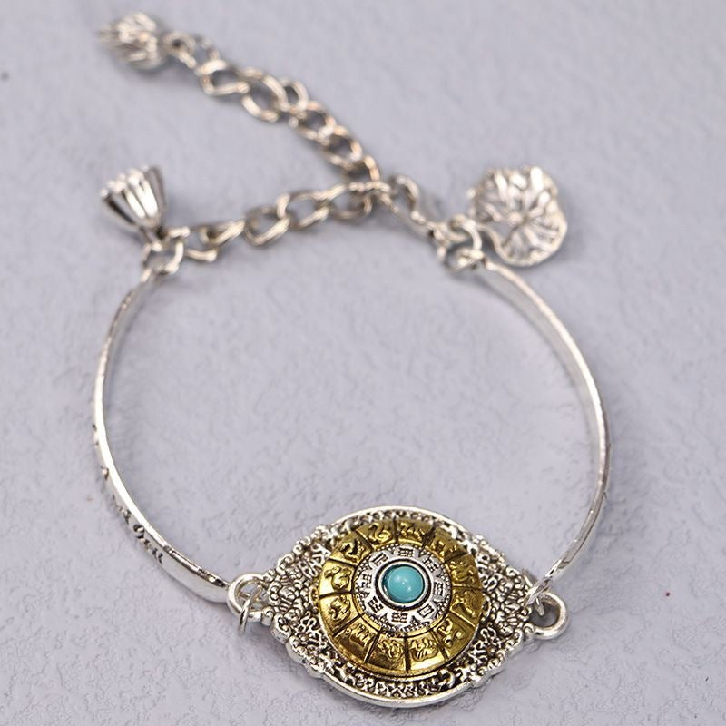 🔥Obracana bransoletka z kwiatem lotosu, symbolizuje szczęście i powodzenie, elegancki styl z charakterem.