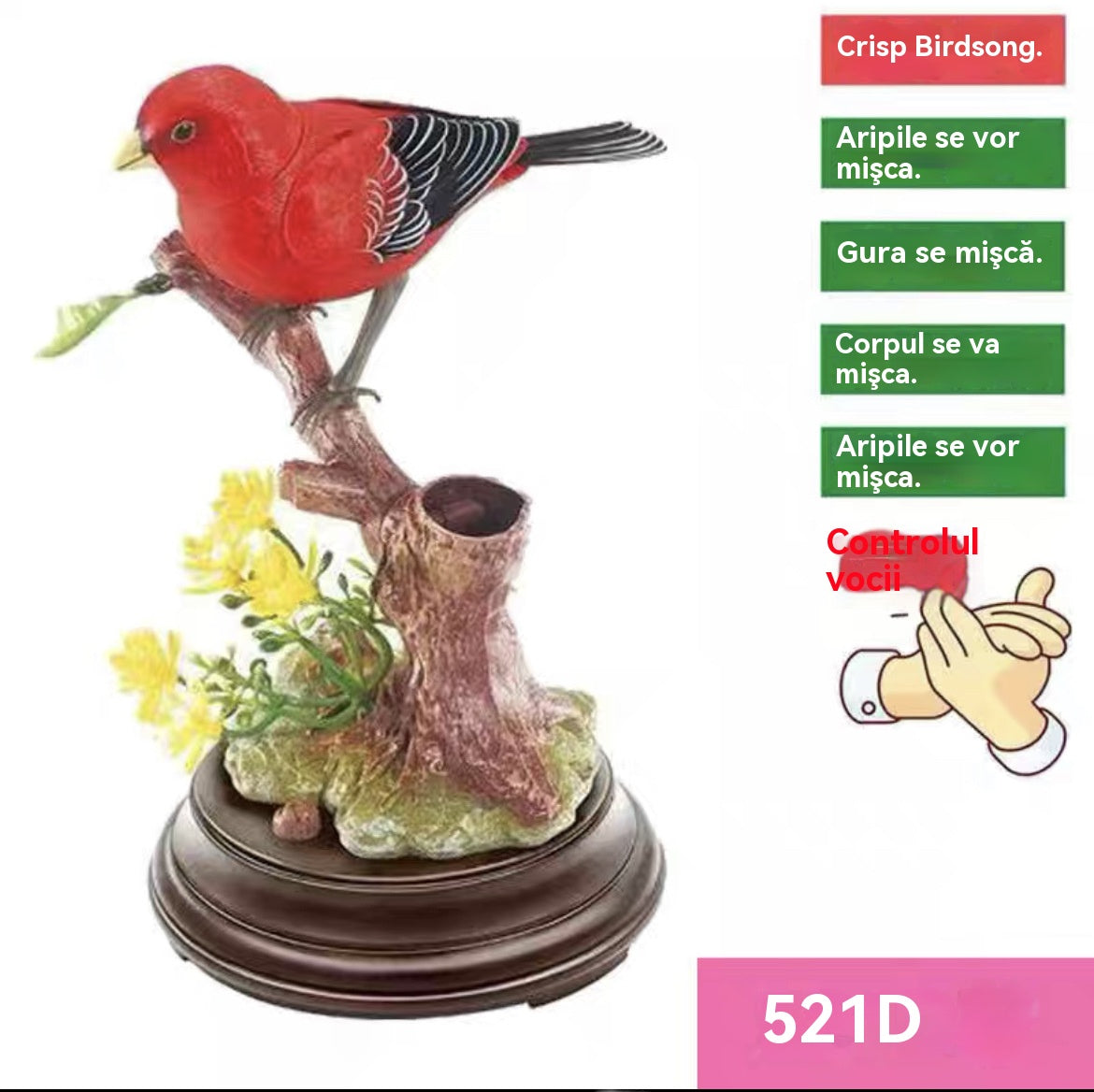 🦜🐦🐦Kreativne, srčkane, z glasom upravljane ptičje dekoracije za namizje v sobi.