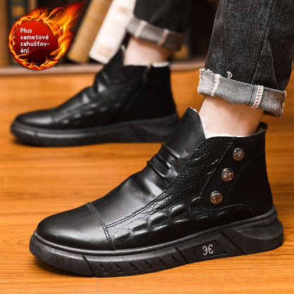 🔥👞【Πολύ δημοφιλές προϊόν】Νέες ανδρικές μπότες με επένδυση, αδιάβροχες και αντιολισθητικές, ζεστές και άνετες, κομψές με ποιοτική υφή