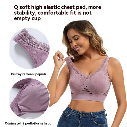 😍❤️【Akcija – Popust do 50%】✨【1 set od 3 komada】Ženski grudnjak od čipke bez žica s visokom potporom