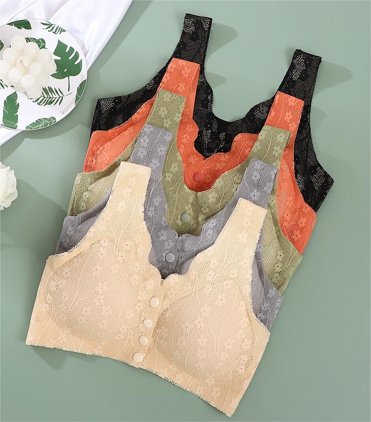 😍【5-delni paket】Ženski nedrček brez žic z gumbi na sprednji strani❤️【40-100kg】