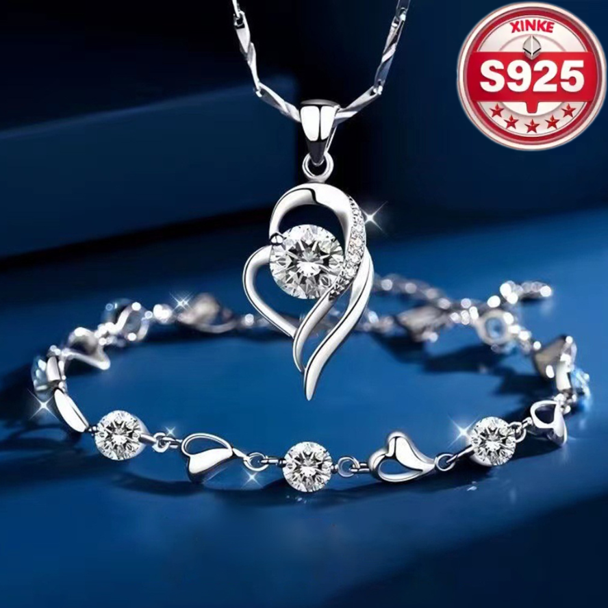 【✨Náramok + náhrdelník】💎Súprava náramku zo striebra 925 + náhrdelník Heart of the Ocean