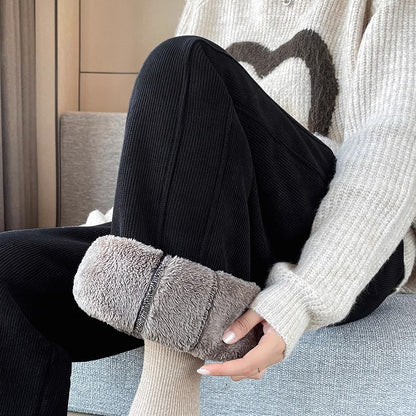 👖【M-4XL】Χειμερινό ζεστό, ενισχυμένο παντελόνι σε ίσια γραμμή, από απομίμηση μαλλιού αρνιού