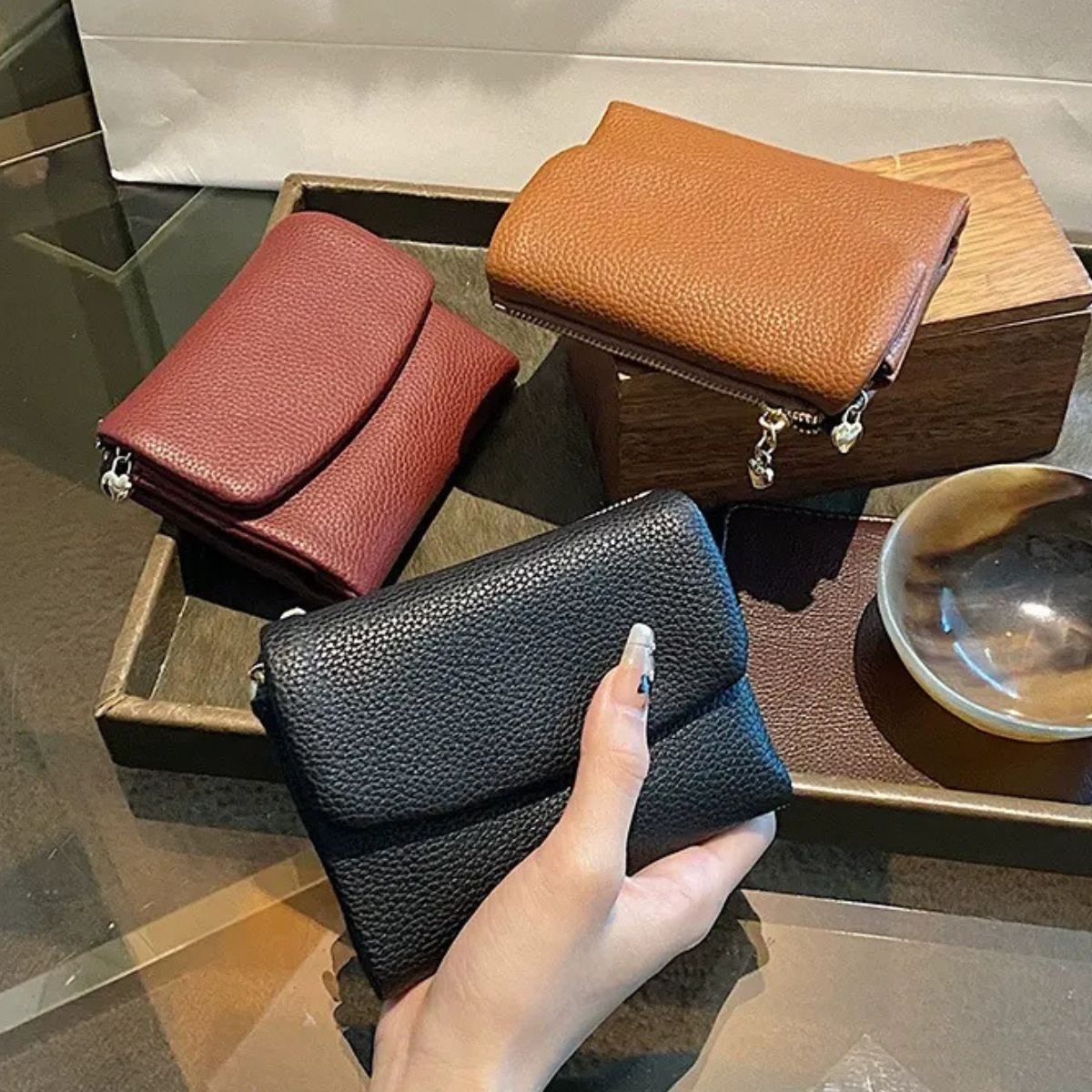 🔥Portfel uniseks o prostym designie z prawdziwej skóry, dużej pojemności, z ochroną RFID🔥