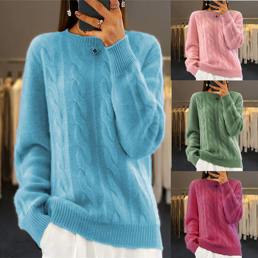 🔥Промоция – Намаление 40%🔥【S-2XL】2026 Едноцветен висококачествен мек и удобен вълнен пуловер