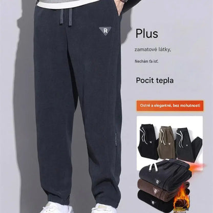 🔥【M-5XL】👖Nové zimné nohavice pre mužov, navyše zamatové a silné menčestrové, teplé a ležérne pánske nohavice