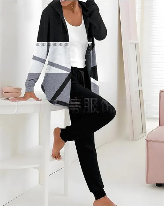 🏆️ Бестселър дамски дрехи 🔥 Нов двукомпонентен сет с принт (блуза с дълъг ръкав + дълъг панталон)