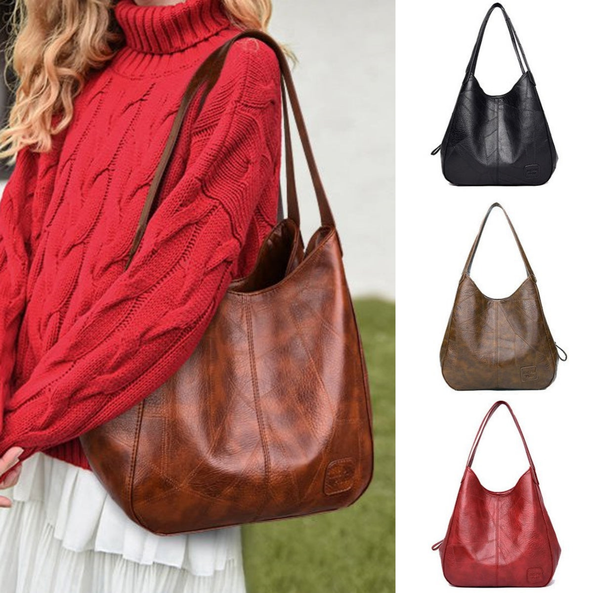 👜💖Nová veľkokapacitná taška cez rameno z mäkkej kože - všestranná módna dámska kabelka