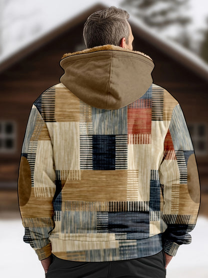 【S–4XL】Moška priložnostna jesensko-zimska debela žametna jakna s toplo kapuco iz jagnječje volne