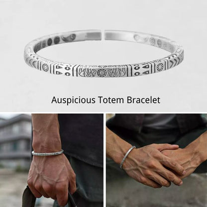 🔥🔥2025-as új retro totem ezüst keskeny karkötő, keskeny él kialakítás, retró egyszerűség