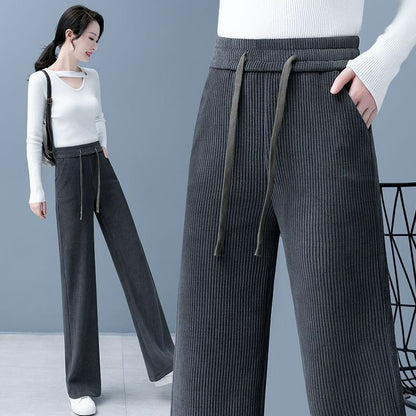 🔥【Kupite eno, dobite eno brezplačno】👖【40–110 kg】✅Nove žametne hlače s širokimi hlačnicami, zelo udobne za nošenje.