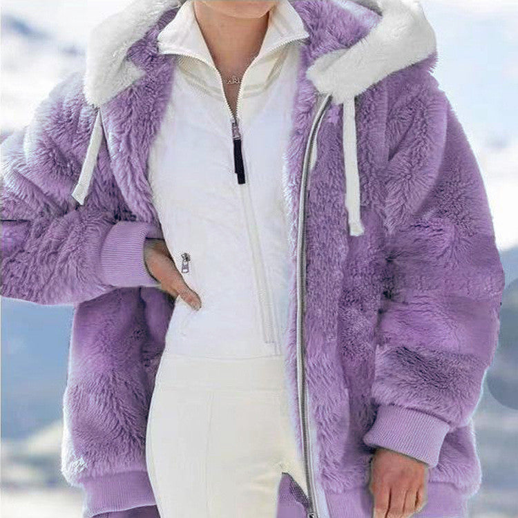 ❄️☃️[S-5XL] Ženska jakna 2026 s kontrastnimi črtami iz debele plišaste tkanine