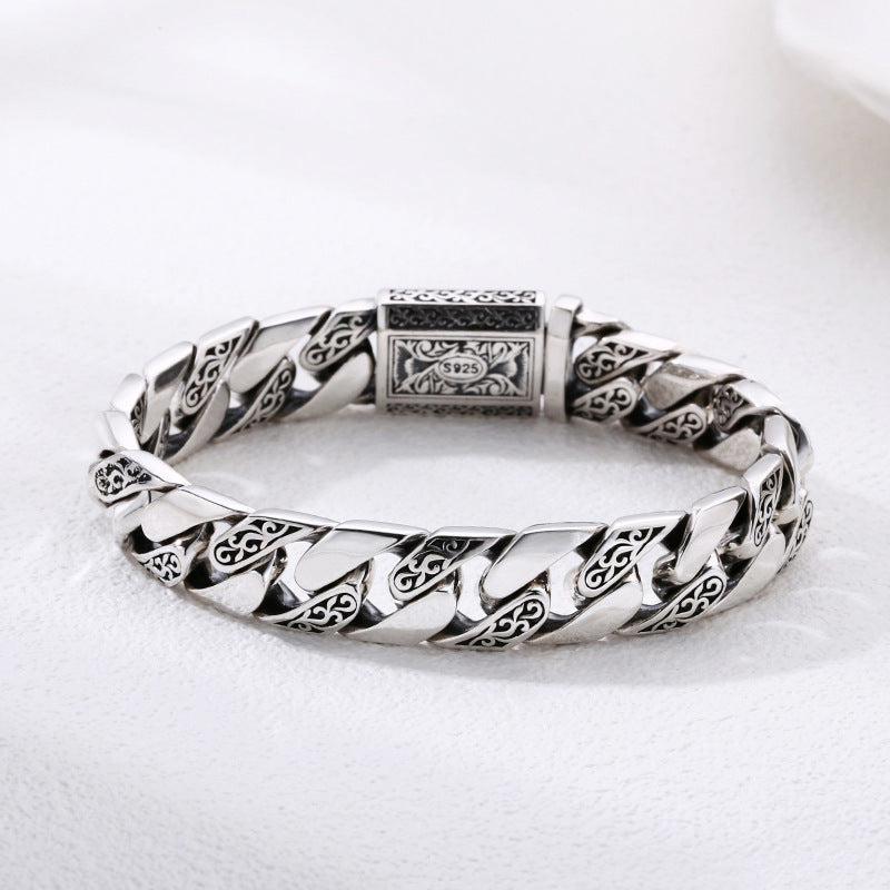 📿【18-22CM n】 Férfi divatgravírozott fémkarkötő