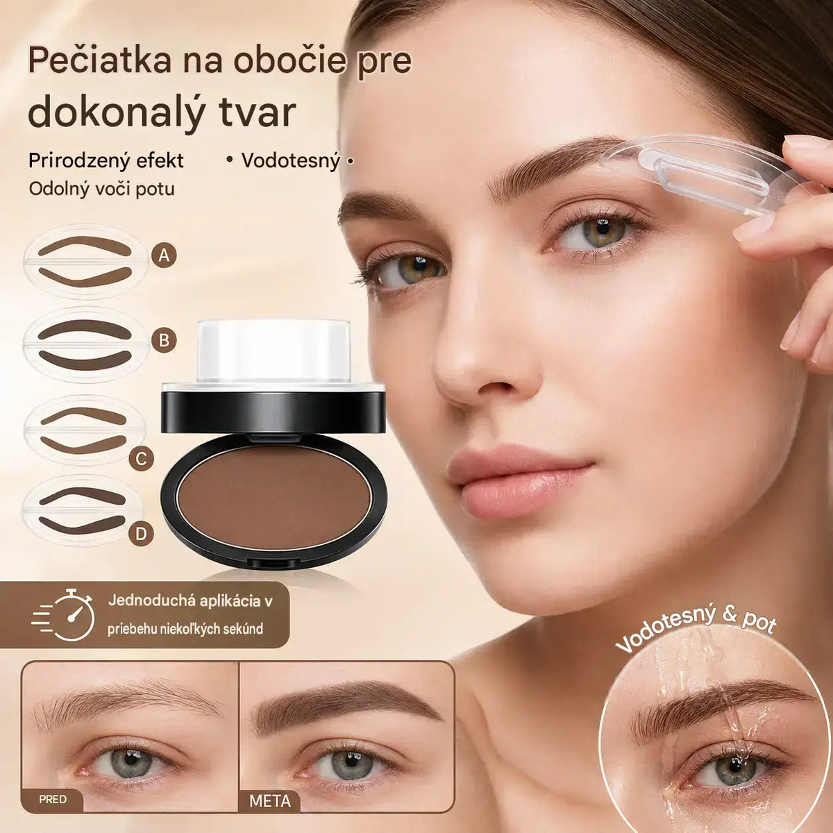 21 € za 1 kus ✍️ Pečiatka na obočie v prášku, dlhotrvajúca, vodeodolná a odolná voči potu, vytvára dokonalé obočie.