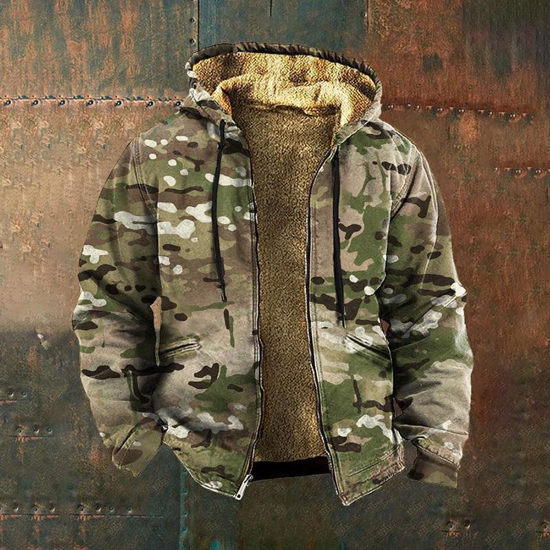 🔥Horký prodej🔥🧥【S-5XL】Nová pánská módní retro mikina s kapucí a zipem s 3D digitálním tiskem