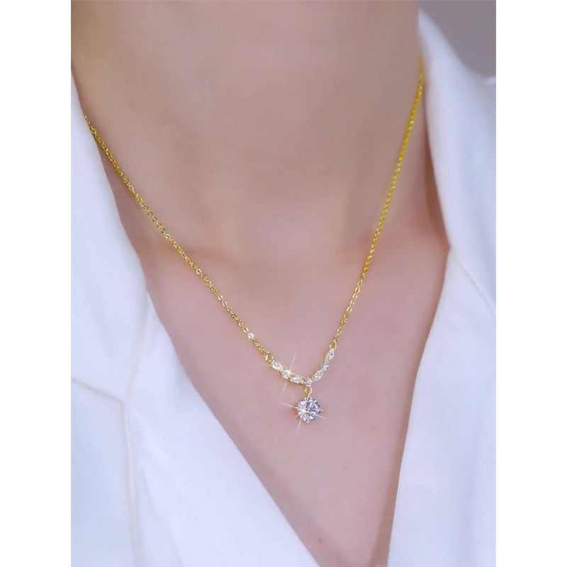 🔥Προσφορά Περιορισμένης Διάρκειας🔥 Λαμπερό κολιέ clavicle με πλήρη διακόσμηση διαμαντιών