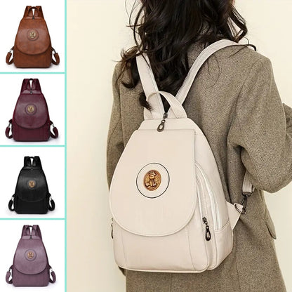 🎒✨【Horký prodej】Nový dámský módní jednoduchý a pohodlný měkký kožený batoh