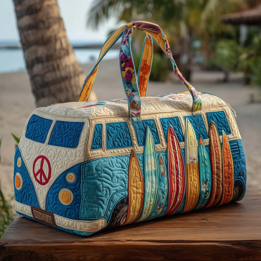 Пътна чанта Hippie Van с подплатена материя-(18X9X9) инча