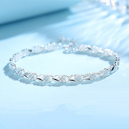 😀👉【Kupite eno, eno dobite brezplačno】💖🍀Všeč mi je nova modna zapestnica iz srebra 925 s štiriperesno deteljico za ženske【50 % popust】