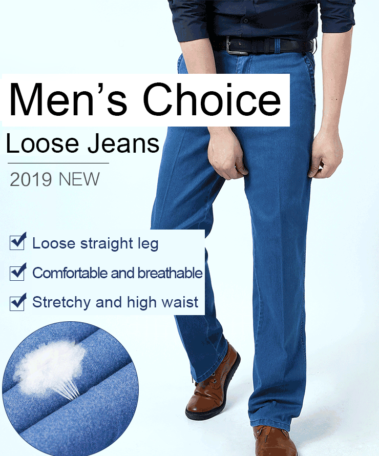 🔥👖【Akcija omejena – Znižanje za 40%】Moške kavbojke z visokim pasom, elastične, na voljo v velikih velikostih