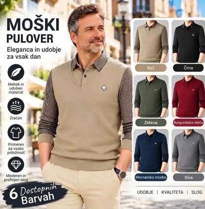 👔【M-4XL】Moški topel zgornji del iz vrhunskega kašmirja, dvodelni dizajn 2 v 1