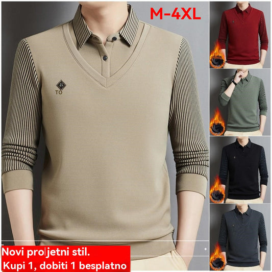 👔50% popusta🔥【M-4XL】Muški vrhunski dvodijelni termo top od kašmira