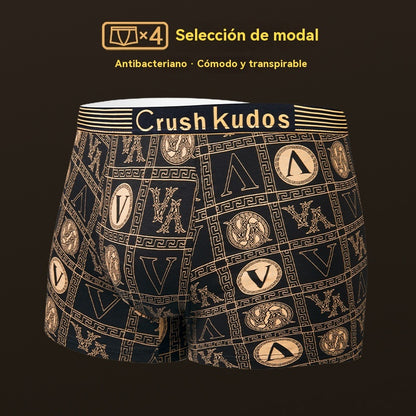 🔥【Kupte 4 a získejte 4 zdarma】🚹✅💥【40-140 kg】Pánské prodyšné spodní prádlo z ledového hedvábí, bezešvé pohodlné spodní prádlo, nadměrné velikosti, módní potisk