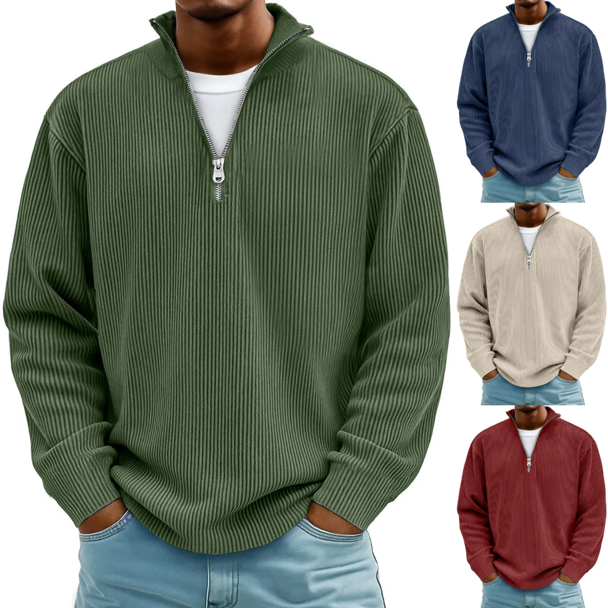 🔥【S-5XL】Νέο ανδρικό φούτερ με όρθιο γιακά, άνετο για φθινόπωρο και χειμώνα