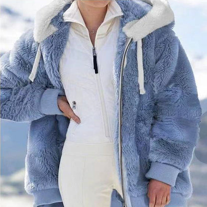 ❄️☃️[S-5XL] Ženska jakna 2026 s kontrastnimi črtami iz debele plišaste tkanine
