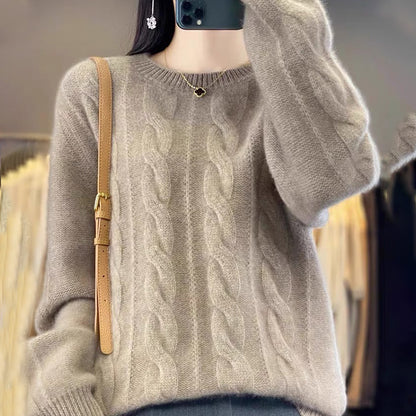 ✨Περιορισμένη προσφορά: Έκπτωση 40%✨【S-2XL】Νέο χειμερινό μαλακό πλεκτό πουλόβερ με στρογγυλή λαιμόκοψη