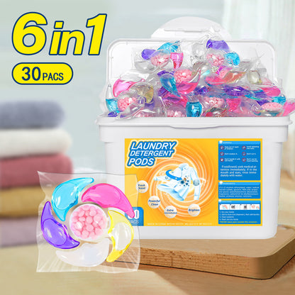 ✨👚【60 kusov】✨Extra veľké vedierko 6v1 vonné perličky na bielizeň odstraňujú škvrny a zanechávajú vôňu, hladko eliminujú roztoče a baktérie
