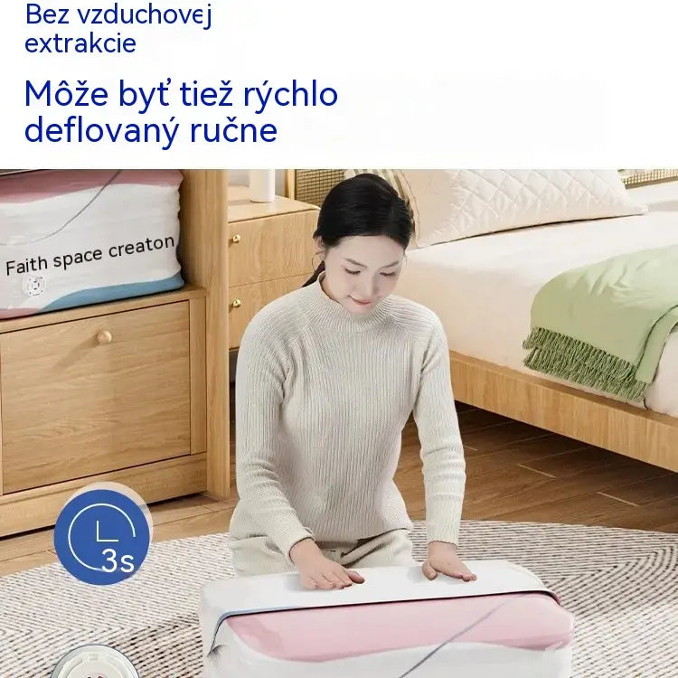 👕📦【5 kusov】Kompresné vrecká na uloženie oblečenia, nevyžadujú vákuum, zosilnená konštrukcia.