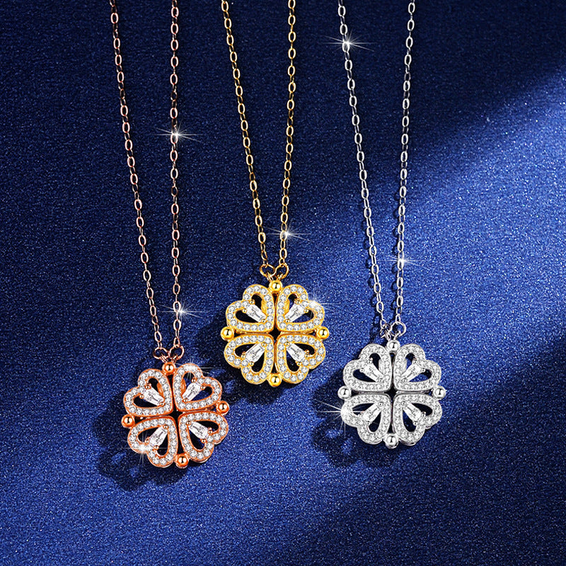 🔥🍀Átalakítható négylevelű lóhere nyaklánc. ❤️ Viseld, és legyen veled a szerencse! 🍀