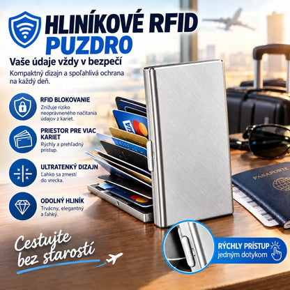 🛡️✨ Držiak na karty s RFID ochranou proti krádeži z hliníkovej zliatiny – elegantný, kompaktný a ľahký