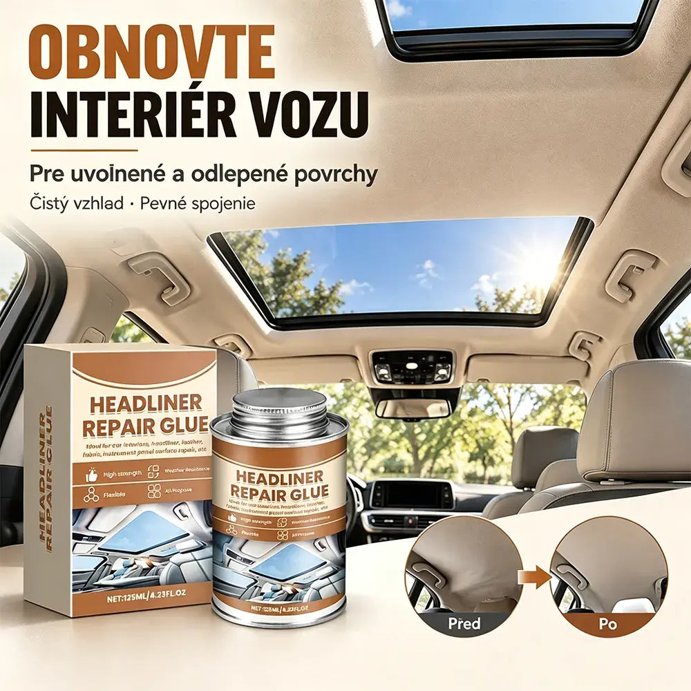 🚗Opravné lepidlo na trhliny v látkovom a koženom čalúnení stropu vozidla