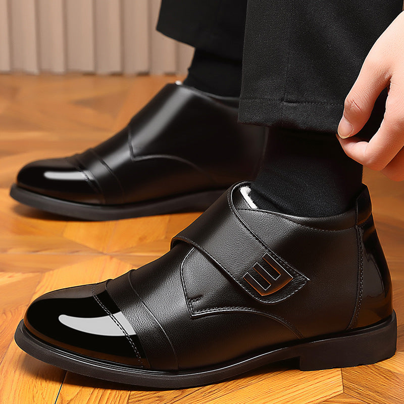 🔥Limitált ajánlat: 40% kedvezmény!🔥【39-44】Férfi téli bőr cipő meleg béléssel, brit casual stílusban