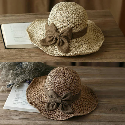 🎀🎀 50% POPUSTA 👒Retro slamnati šešir s mašnom – sklopivi i prozračan za ljeto