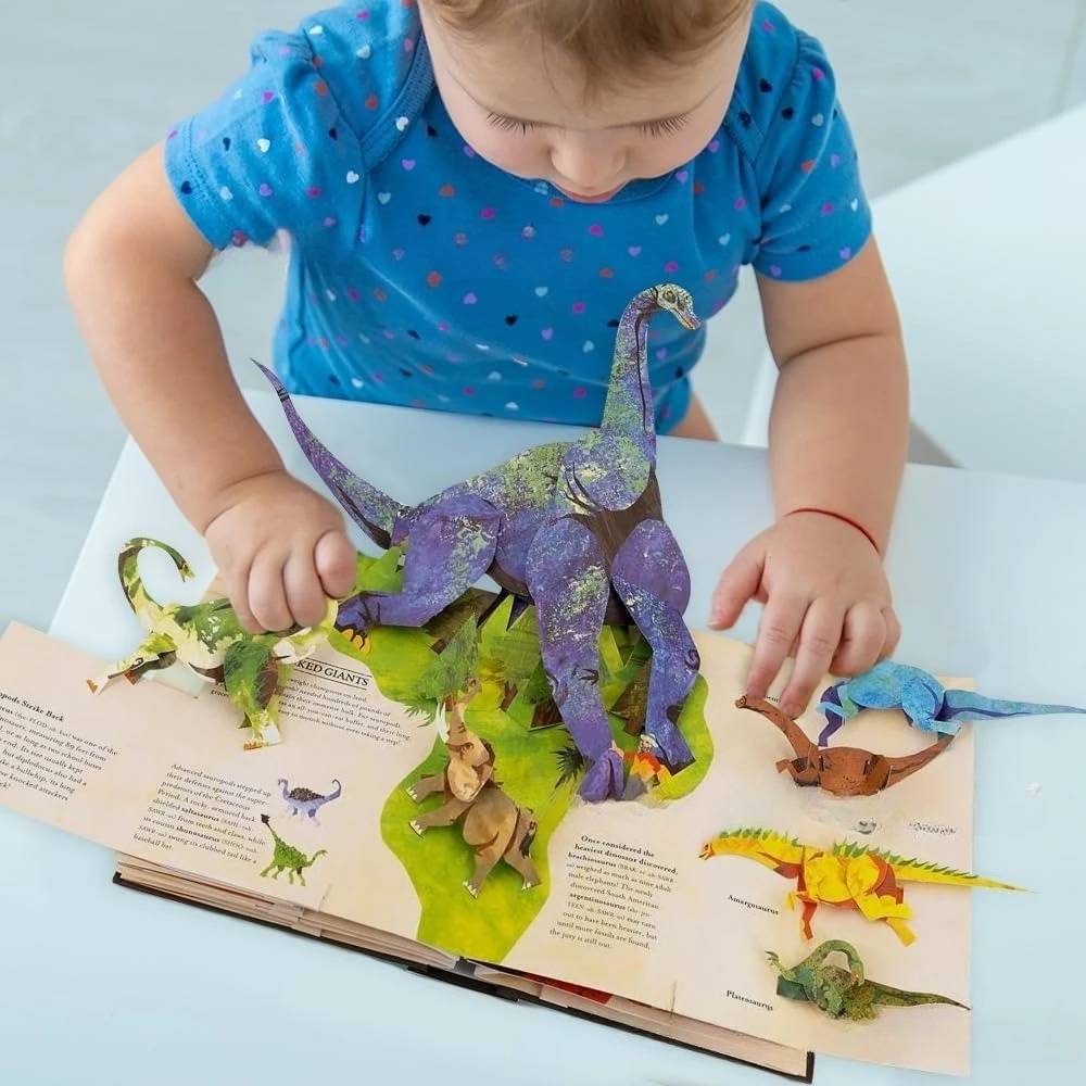 【Csak ma 40% kedvezmény!】📕3D Dinoszaurusz Enciklopédia Gyerekeknek – Őskori Dinoszauruszok Kiugró Könyv, Oktató Ismeretterjesztő Könyv