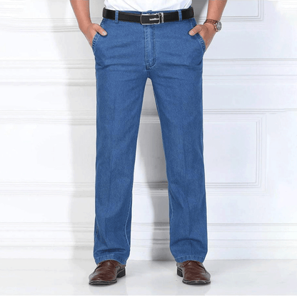 🔥👖【Limitált ajánlat – 40% kedvezmény】Új, rugalmas, lélegző, magas derekú férfi farmernadrág