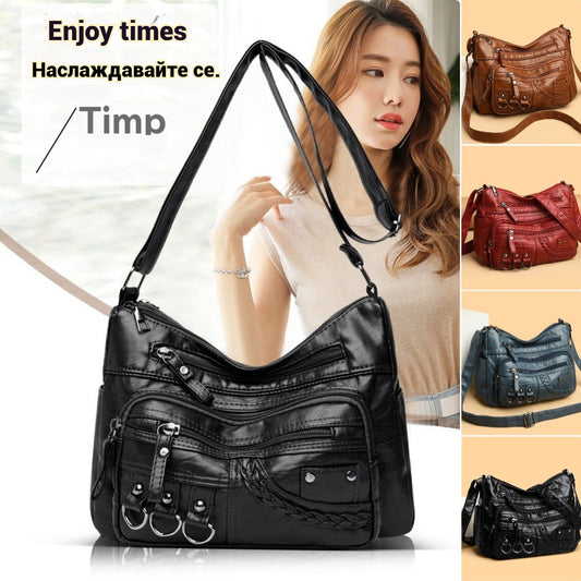 💥【Промоция с ограничено време】👜Нова чанта през рамо от мека кожа с голям капацитет