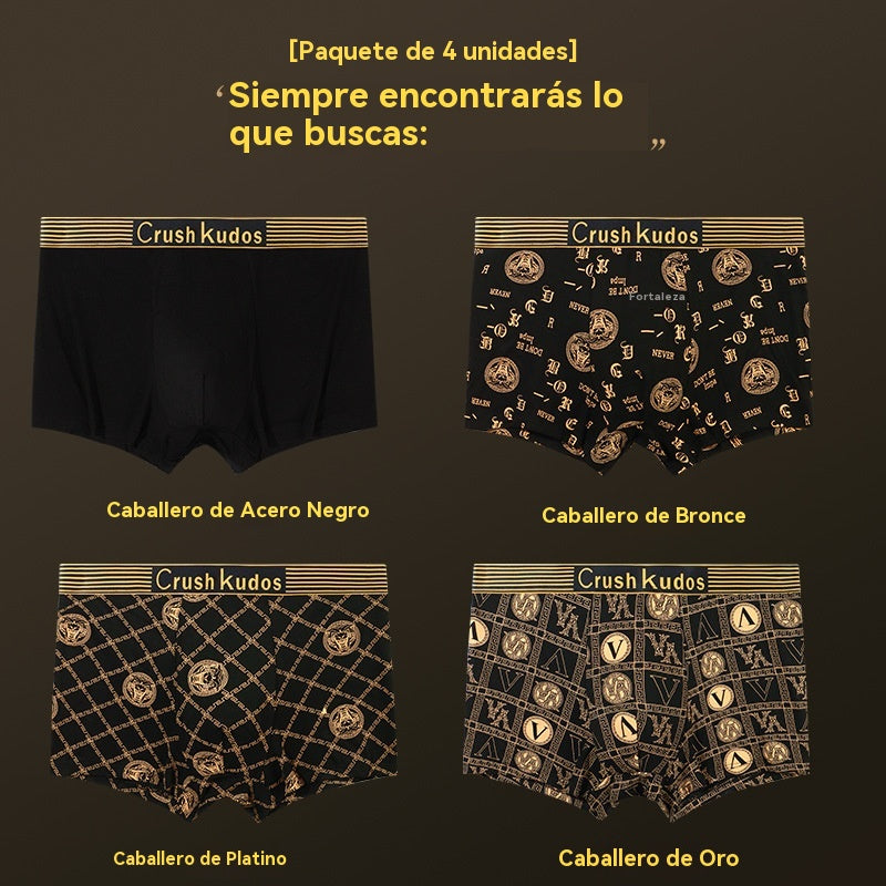 🔥【Kupte 4 a získejte 4 zdarma】🚹✅💥【40-140 kg】Pánské prodyšné spodní prádlo z ledového hedvábí, bezešvé pohodlné spodní prádlo, nadměrné velikosti, módní potisk