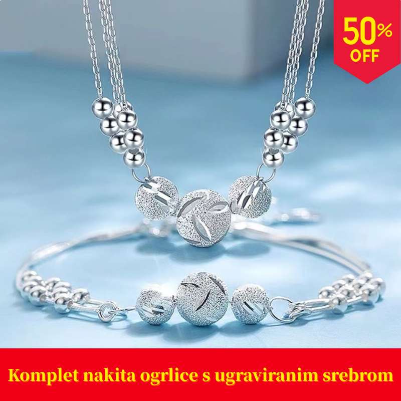 🎁【Kupi 1, dobiješ 1 gratis: Ogrlica + Narukvica】✨Komplet nakita ogrlice s ugraviranim srebrom